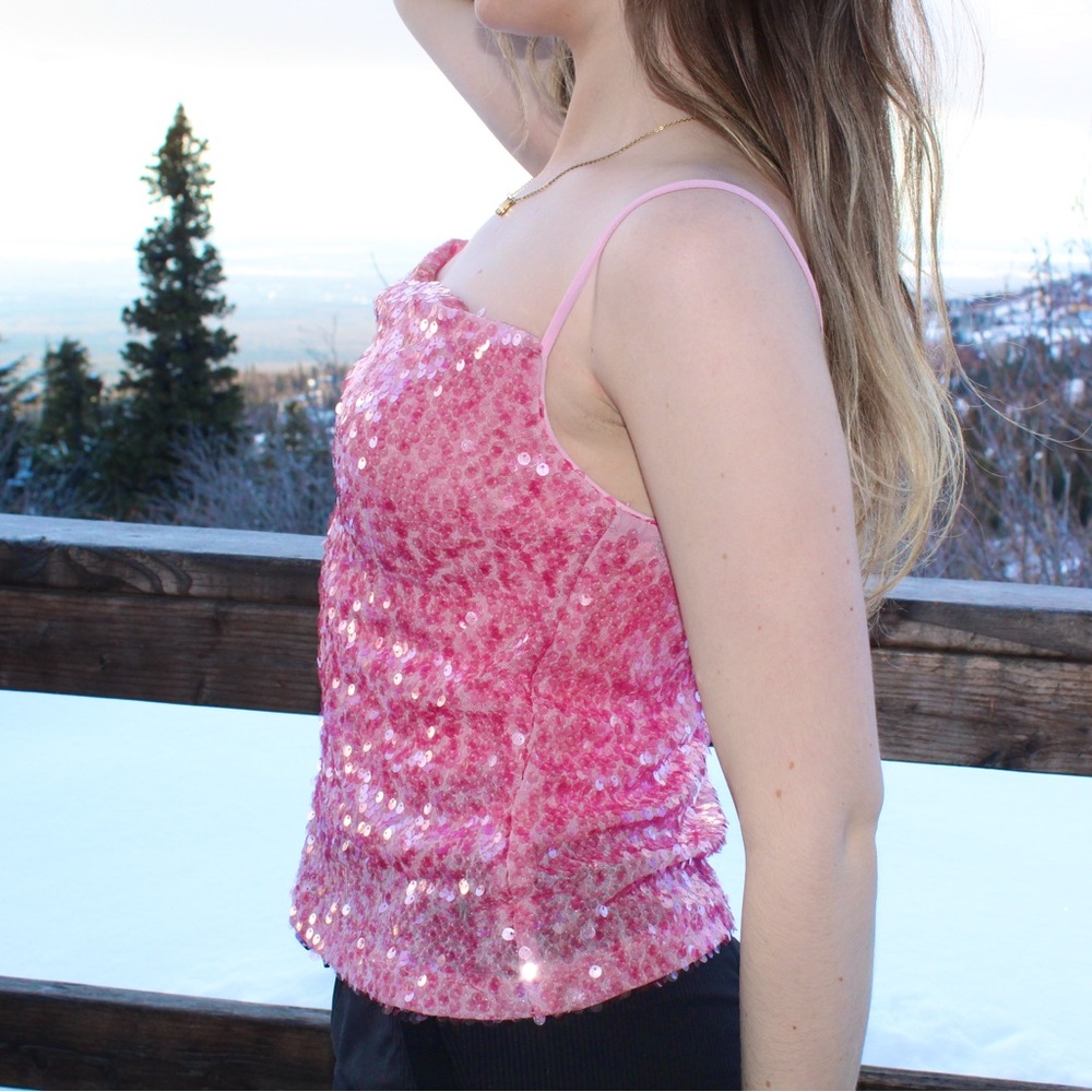 Y2K Pink Sequin Tank